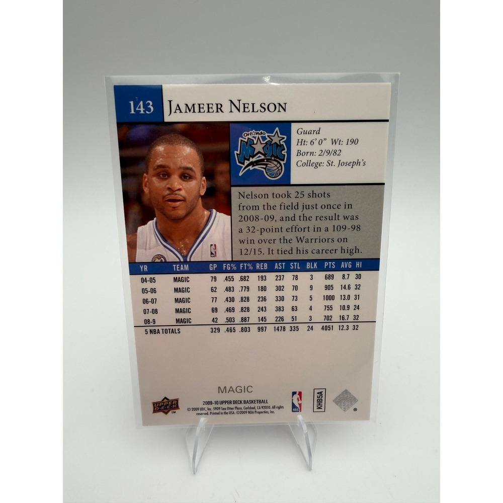 2009-10 Upper Deck Jameer Nelson Baron Davis Error Card 143 Misprint NM - Picture 3 of 4